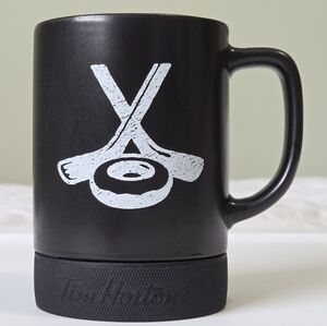 Tim Hortons Hockey Puck Donut Ans Sticks Black Mug 2018 Collectors